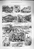 Original Old Antique Print 1877 Ahr Valley Apollinarius Church Ahrweiler Bu 19th