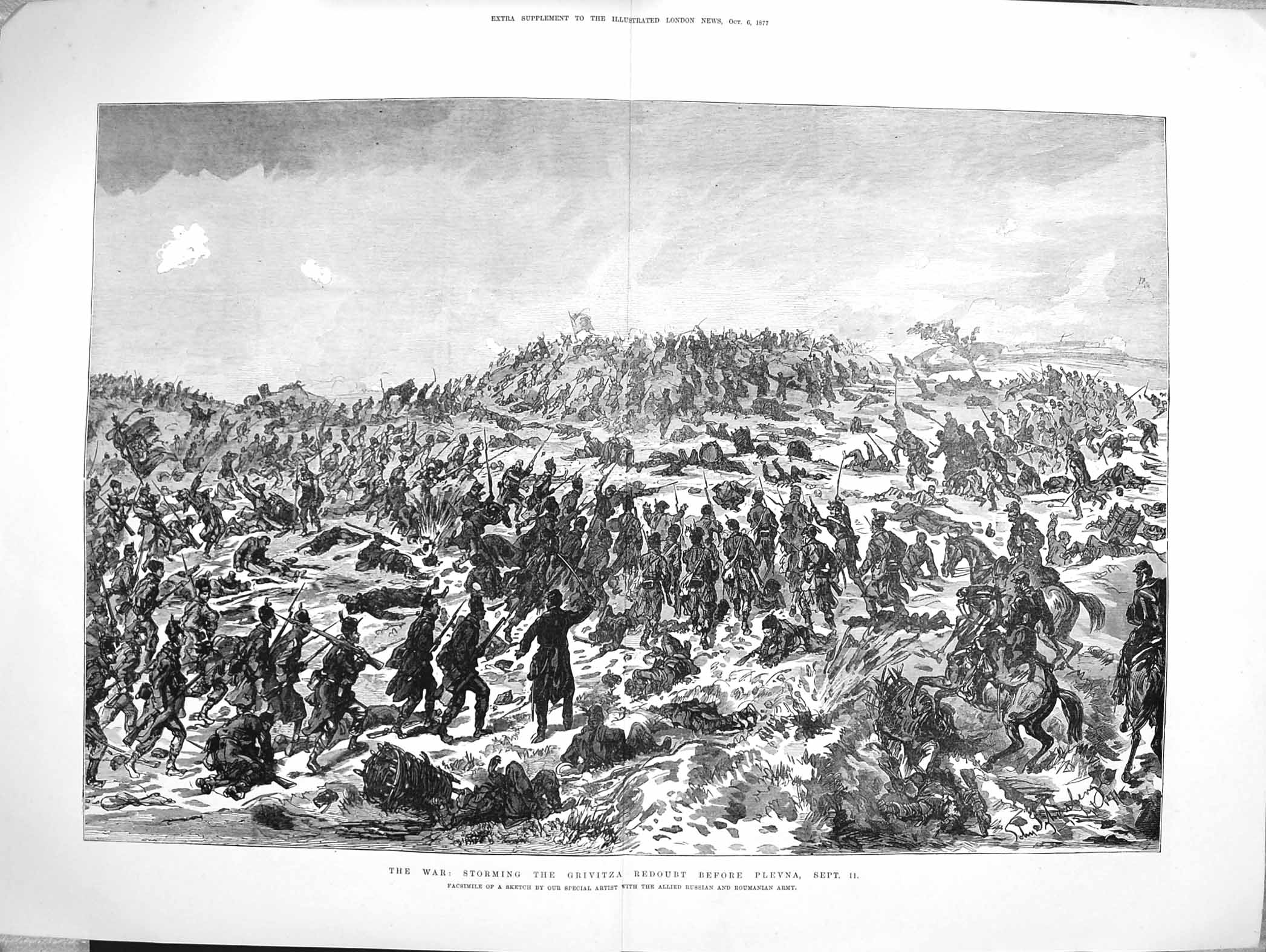 Original Old Antique Print 1877 War Grivitza Redoubt Plevna Siers Fine Art