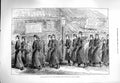 Original Old Antique Print 1877 Civil War Japan Yedo Policemen Marching Satsuma