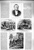 Old Antique Print 1877 Richards Justice Canada War Bashi-Bazouk War Asia 19th