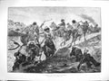 Original Old Antique Print 1877 Skirmish Road Plevna Siers Cossacks Victorian