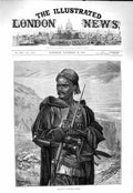 Original Old Antique Print 1877 Woodville Fine Art War Sier Turkish Outpost