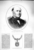 Original Old Antique Print 1877 Grevy French Chamber Deputies Mayor Blackburn