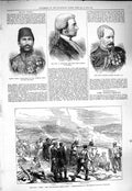 Original Old Antique Print 1877 War Plevna Turkish Forts Pasha Thesiger Baigrie