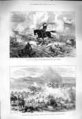 Original Old Antique Print 1877 Gorny Dubnik Colonel Chebins Kaffir War Galekas
