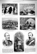 Old Antique Print 1877 Statue King Robert Bruce Denison Slade Sistova War 19th