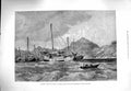 Original Old Antique Print 1877 Nagasaki Boats Japan Walter Fane Northbrook