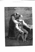 Original Old Antique Print 1877 Temptation Men Sitting Table Fine Art Victorian