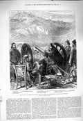 Original Old Antique Print 1877 War Shipka Pass Raouf Pasha Turkish Army Blunt