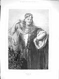 Original Old Antique Print 1877 Portrait Beautiful Girl Thomar Fine Art 19th