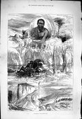Old Antique Print 1877 Kaffir War Galeka Chief Kreli Moordners Luisizie 19th