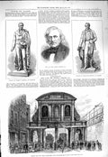 Old Antique Print 1877 Temple Bar Architecture Smirke Livingstone Glasgow 19th