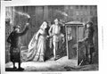 Original Old Antique Print 1877 Scene Transport Christmas Party Sedan Chair
