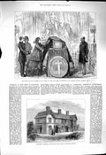Old Antique Print 1878 Pennhome Sherwood Nottingham King Hanover Windsor 19th