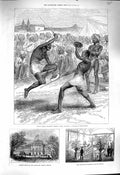 Original Old Antique Print 1878 Native Indian Siers Malta Duke Cambridge Palace