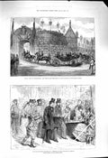 Old Antique Print 1878 Nottingham Prince Wales Castle Lord Beaconsfield 19th