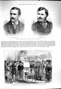 Original Old Antique Print 1878 Ernest Crofts Frank Holl Earl Granville College
