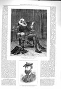 Old Antique Print 1878 Reading Rabelais Private Rae Stirling Rifle Army 19th