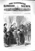 Original Old Antique Print 1878 Queen Earl Beaconsfield Order Garter Osborne