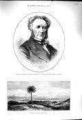 Original Old Antique Print 1878 Duke Buccleuch View Chain Mount Olympus Cyprus