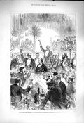 Original Old Antique Print 1878 Carlton Club Banquet Knightsbridge Beaconsfield