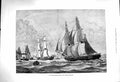 Original Old Antique Print 1878 Training-Brigs Race Plymouth Regatta Boats 19th