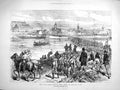 Old Antique Print 1878 Entry Austrian Troops Bosnia River Save Brod War 19th