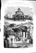 Original Old Antique Print 1878 Monaco Pavilion Trocadero Park Paris Exhibition
