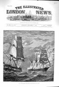 Original Old Antique Print 1878 Ship H.M.S. Liffey Rescue Burning Barque Anita
