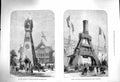 Original Old Antique Print 1878 Swedish Clock Tower Tocadero Creusot Ironworks