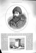 Original Old Antique Print 1878 Shere Ali Ameer Cabul Outlook House Khyber Pass