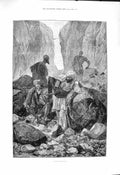 Old Antique Print 1878 Scene Khyber Pass Men Weapons Woodville Fine Art 19th
