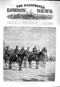 Original Old Antique Print 1878 British Officers Peshawur Siers War Horses 19th