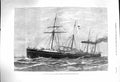 Original Old Antique Print 1878 Ship H.M.S. Hecla Merchant Steamer Royal Navy