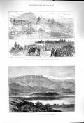 Old Antique Print 1878 Afghan War Valley Jellalabad Bosnia Maglai Troops 19th