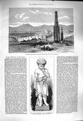 Old Antique Print 1878 Fortress Citadel Ghuzni Afghanistan Carpenter Boy 19th