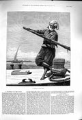 Original Old Antique Print 1878 Boatman River Indus India 19th
