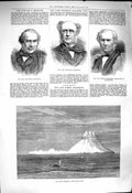 Original Old Antique Print 1878 Jan Mayen Arctic Sea Harknes Mackenzie Biddulph
