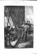 Original Old Antique Print 1878 Electric Light Dynamo-Electrical Machine Gramme