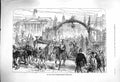 Original Old Antique Print 1878 Lord Mayor Procession Crossing London Bridge