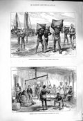 Original Old Antique Print 1878 Kaffirs Unloading Boat Elizabeth Africa Calico