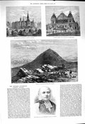 Old Antique Print 1878 University Ontario Garden Aquarium Morecambe Huron 19th
