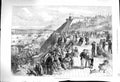 Original Old Antique Print 1878 View Durham Terrace Quebec Canada Ships Houses