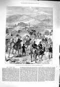 Original Old Antique Print 1878 Afghan War Camp General Roberts Thull Khoorum