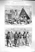 Original Old Antique Print 1878 Cabul War Camp Meean Meer Punjaub Bengal Siers
