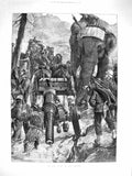Original Old Antique Print 1878 Scene Road Ali Musjid Elephants Siers War Guns