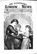 Original Old Antique Print 1878 Christmas Day Scene Children Mother Piano Music