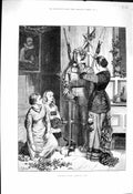 Old Antique Print 1878 Noble Ancestor Knight Armour Christmas Mistletoe 19th