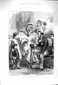 Old Antique Print 1878 Mr. Quiverfull Christmas Box Babies Children Hunt 19th