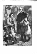 Old Antique Print 1878 Thankfully Received Poor Man Begg Chicken Family 19th